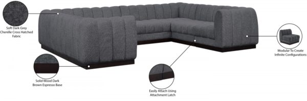 Quinn 133" Chenille Fabric Upholstered 8pc. Modular Sectional