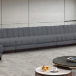 Quinn 229" Chenille Fabric Upholstered 9pc. Modular Sectional
