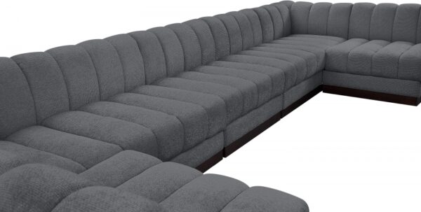Quinn 229" Chenille Fabric Upholstered 9pc. Modular Sectional