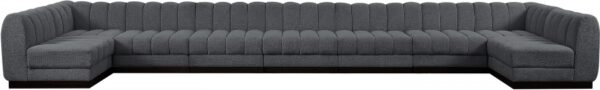 Quinn 229" Chenille Fabric Upholstered 9pc. Modular Sectional