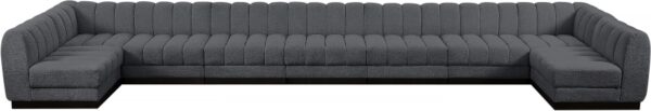 Quinn 229" Chenille Fabric Upholstered 9pc. Modular Sectional