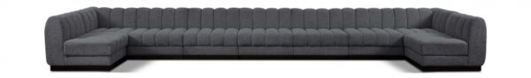 Quinn 229" Chenille Fabric Upholstered 9pc. Modular Sectional
