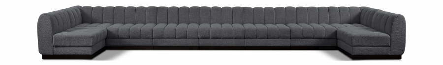 Quinn 229" Chenille Fabric Upholstered 9pc. Modular Sectional