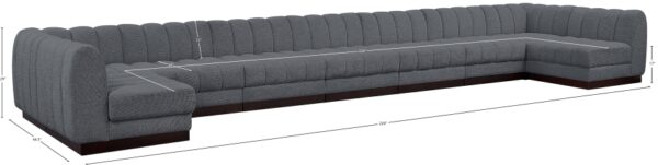 Quinn 229" Chenille Fabric Upholstered 9pc. Modular Sectional