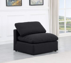 Indulge Linen Textured Fabric Upholstered Armless Modular Chair