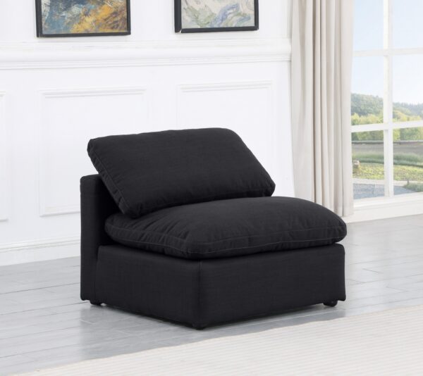 Indulge Linen Textured Fabric Upholstered Armless Modular Chair