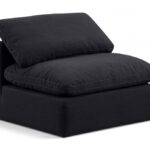 Indulge Linen Textured Fabric Upholstered Armless Modular Chair