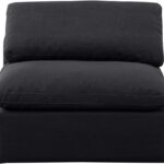 Indulge Linen Textured Fabric Upholstered Armless Modular Chair