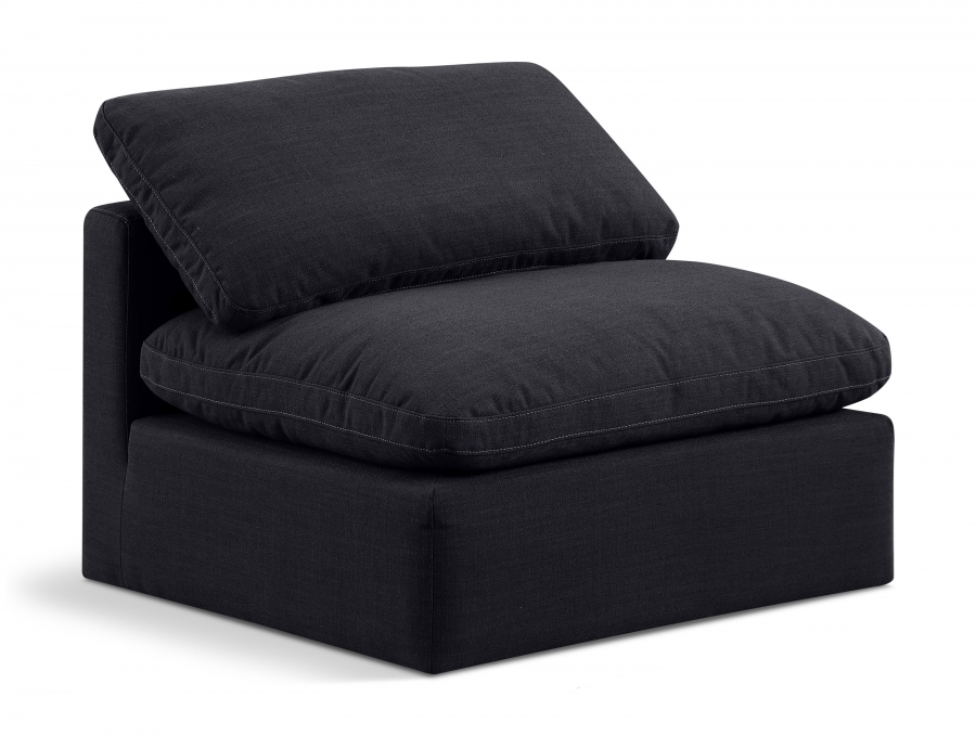 Indulge Linen Textured Fabric Upholstered Armless Modular Chair