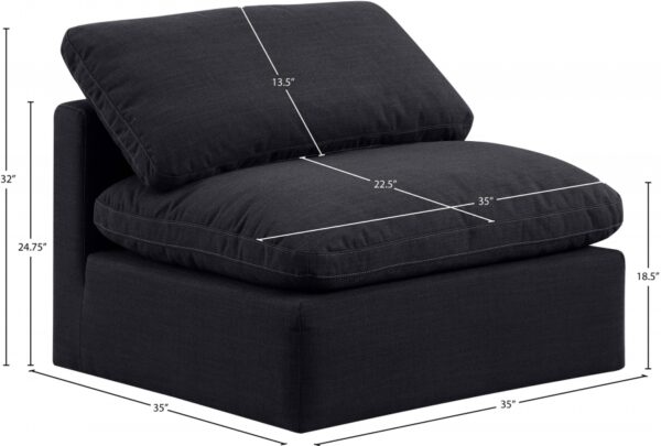 Indulge Linen Textured Fabric Upholstered Armless Modular Chair