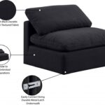 Indulge Linen Textured Fabric Upholstered Armless Modular Chair