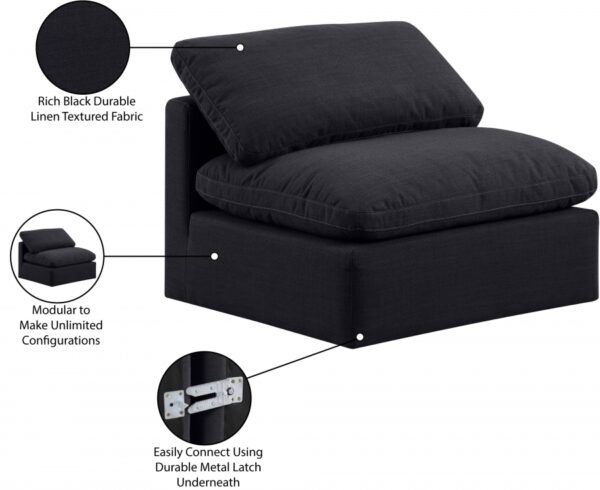 Indulge Linen Textured Fabric Upholstered Armless Modular Chair