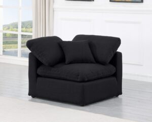 Indulge Linen Textured Fabric Upholstered Corner Modular Chair