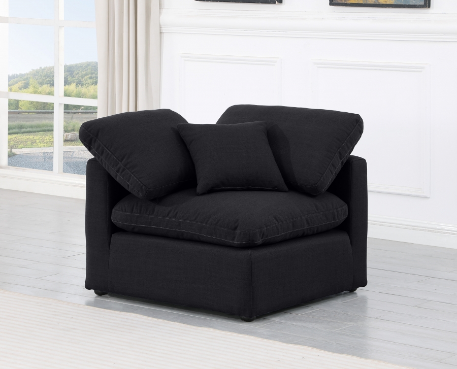 Indulge Linen Textured Fabric Upholstered Corner Modular Chair