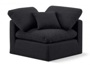Indulge Linen Textured Fabric Upholstered Corner Modular Chair