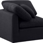 Indulge Linen Textured Fabric Upholstered Corner Modular Chair