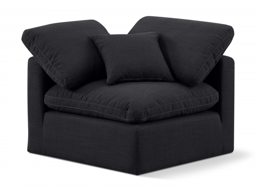 Indulge Linen Textured Fabric Upholstered Corner Modular Chair