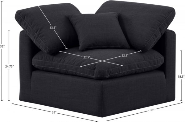 Indulge Linen Textured Fabric Upholstered Corner Modular Chair
