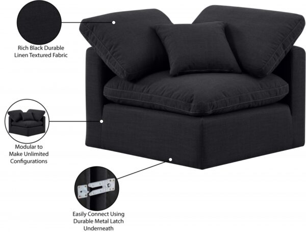 Indulge Linen Textured Fabric Upholstered Corner Modular Chair