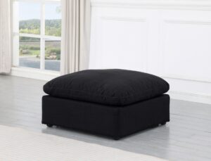 Indulge Linen Textured Fabric Upholstered Modular Ottoman