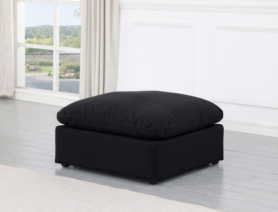 Indulge Linen Textured Fabric Upholstered Modular Ottoman