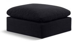 Indulge Linen Textured Fabric Upholstered Modular Ottoman