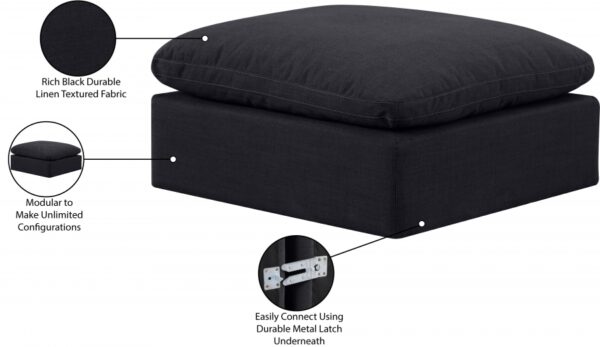 Indulge Linen Textured Fabric Upholstered Modular Ottoman
