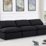 Indulge 105" Linen Textured Fabric Upholstered 3pc. Armless Modular Sofa