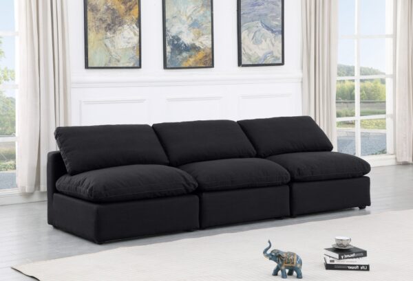 Indulge 105" Linen Textured Fabric Upholstered 3pc. Armless Modular Sofa