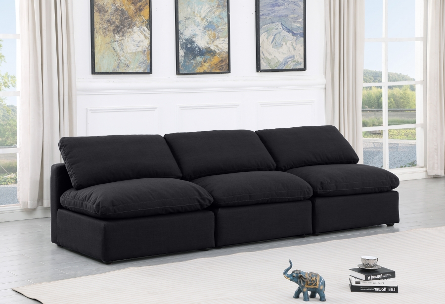 Indulge 105" Linen Textured Fabric Upholstered 3pc. Armless Modular Sofa