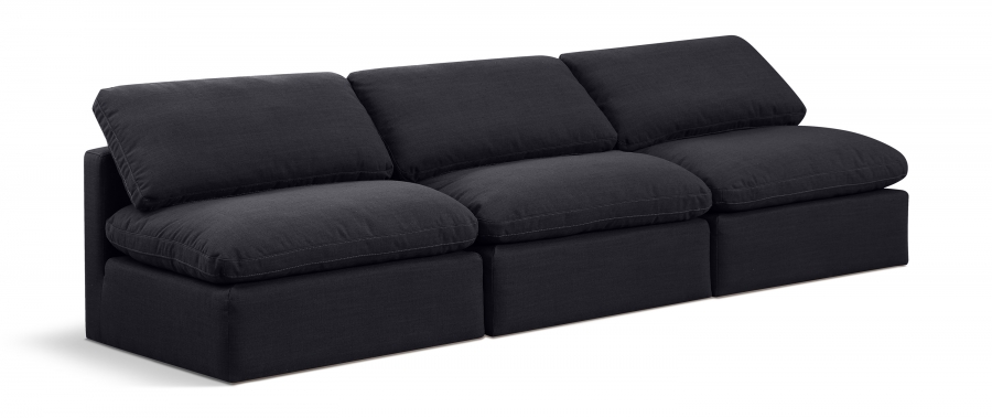 Indulge 105" Linen Textured Fabric Upholstered 3pc. Armless Modular Sofa