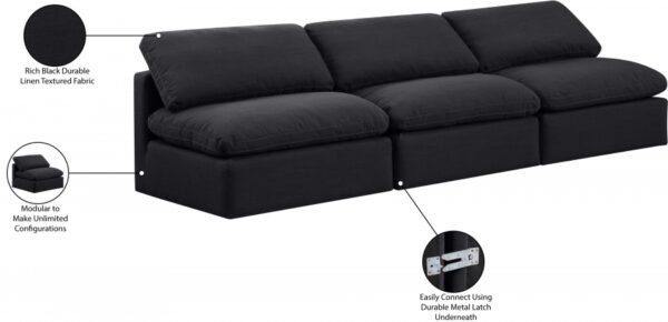 Indulge 105" Linen Textured Fabric Upholstered 3pc. Armless Modular Sofa