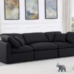 Indulge 105" Linen Textured Fabric Upholstered 3pc. Modular Sofa