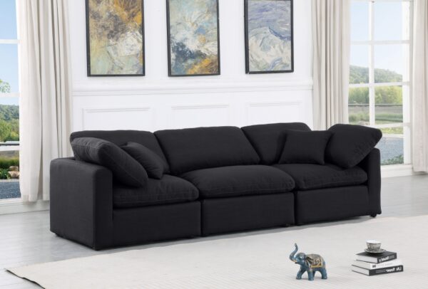 Indulge 105" Linen Textured Fabric Upholstered 3pc. Modular Sofa