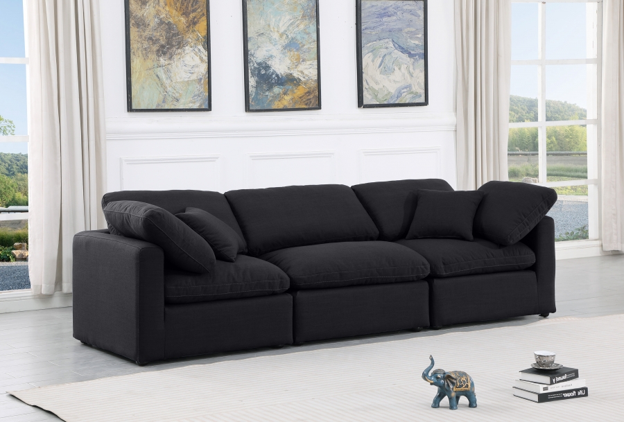 Indulge 105" Linen Textured Fabric Upholstered 3pc. Modular Sofa