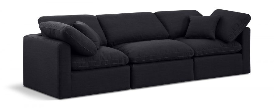 Indulge 105" Linen Textured Fabric Upholstered 3pc. Modular Sofa