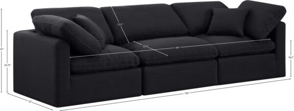 Indulge 105" Linen Textured Fabric Upholstered 3pc. Modular Sofa