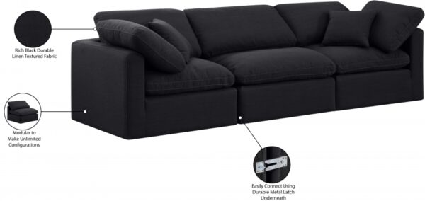 Indulge 105" Linen Textured Fabric Upholstered 3pc. Modular Sofa