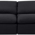 Indulge 140" Linen Textured Fabric Upholstered 4pc. Armless Modular Sofa