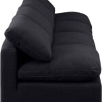 Indulge 140" Linen Textured Fabric Upholstered 4pc. Armless Modular Sofa
