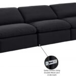 Indulge 140" Linen Textured Fabric Upholstered 4pc. Armless Modular Sofa