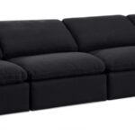 Indulge 140" Linen Textured Fabric Upholstered 4pc. Modular Sofa