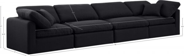 Indulge 140" Linen Textured Fabric Upholstered 4pc. Modular Sofa