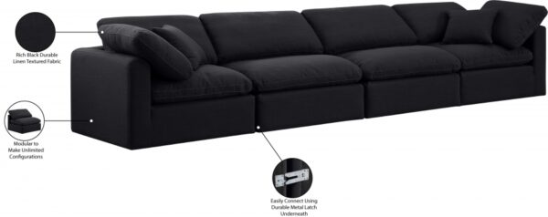 Indulge 140" Linen Textured Fabric Upholstered 4pc. Modular Sofa