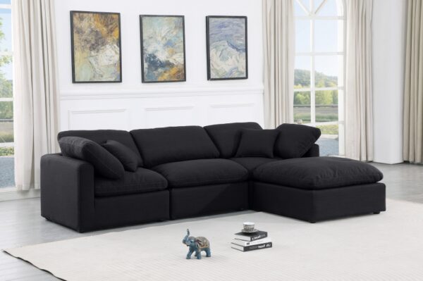 Indulge 105" Linen Textured Fabric Upholstered 4pc. Modular Sectional