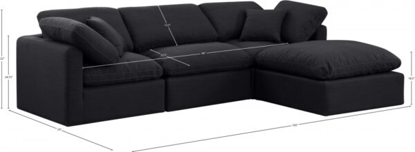 Indulge 105" Linen Textured Fabric Upholstered 4pc. Modular Sectional
