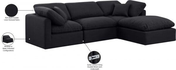 Indulge 105" Linen Textured Fabric Upholstered 4pc. Modular Sectional