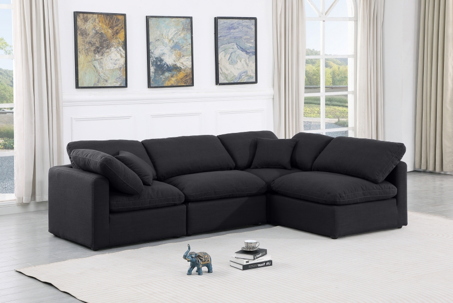 Indulge 105" Linen Textured Fabric Upholstered 4pc. Modular Sectional
