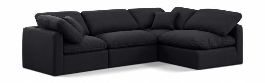 Indulge 105" Linen Textured Fabric Upholstered 4pc. Modular Sectional