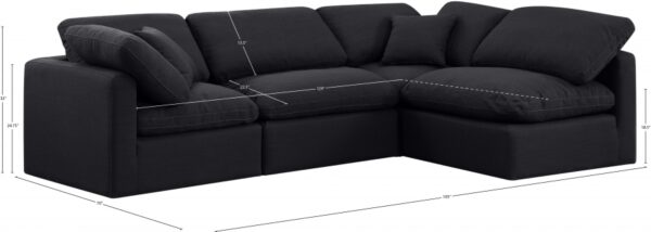 Indulge 105" Linen Textured Fabric Upholstered 4pc. Modular Sectional